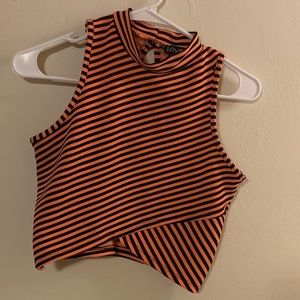 Large striped summer turtleneck crop top.. only worn once
